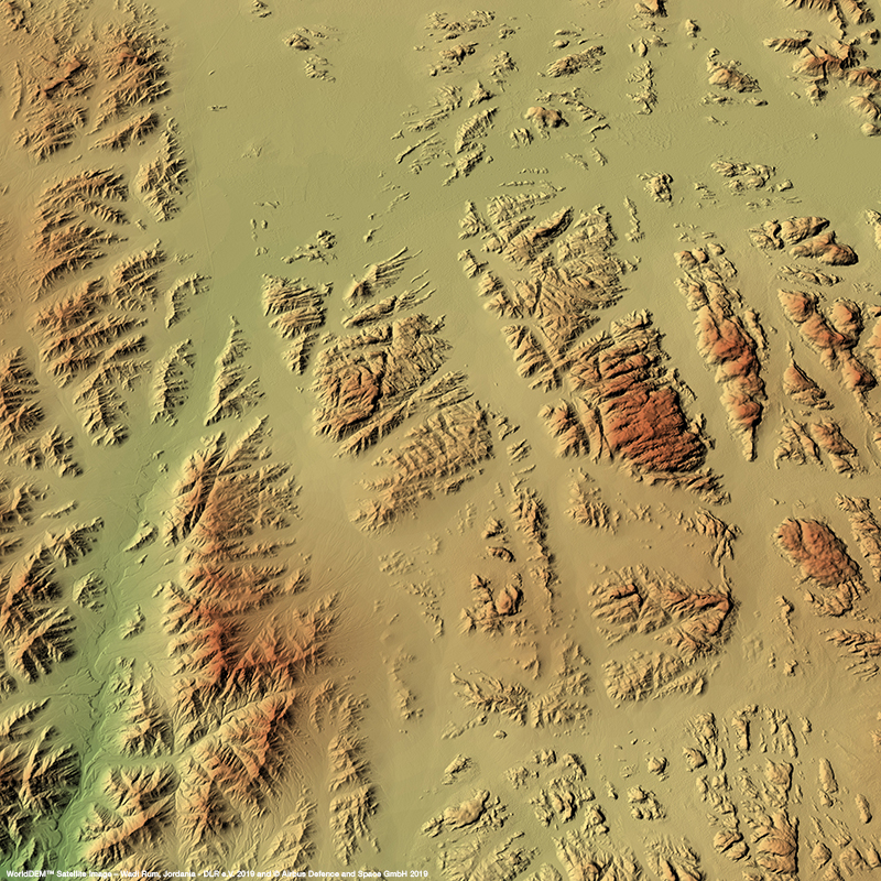 WorldDEM™ Satellite Image – Wadi Rum, Jordania