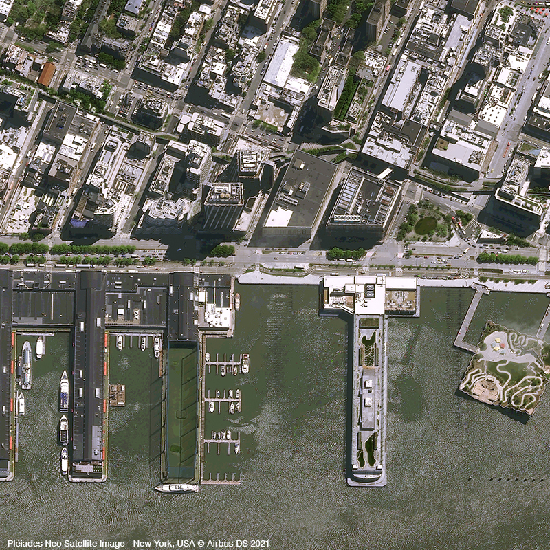 Pléiades Neo - Little Island - New York - Acquisition angle 17° Pléiades Neo - Little Island - New York - Acquisition angle 17°