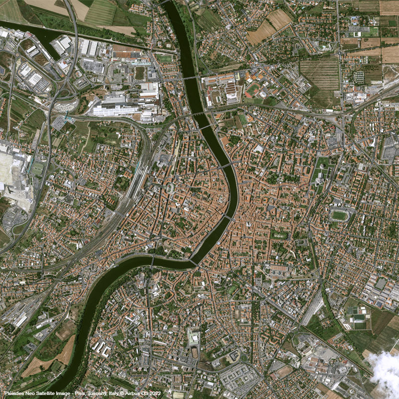 Pléiades Neo Satellite Image - Pisa, Tuscany, Italy