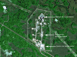 El conjunto de lanzamiento Soyuz - Imagen satélite SPOT 5