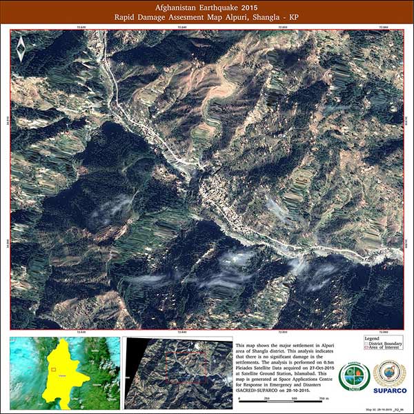 Earthquake map Pakistan 