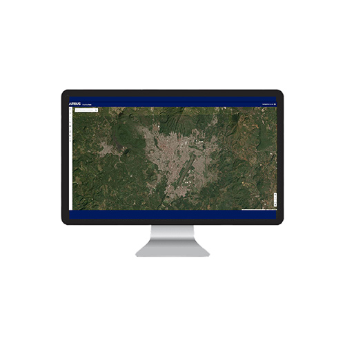 Airbus 1.5m basemap imagery of the city of Uruapan in the Mexican state of Michoacán 