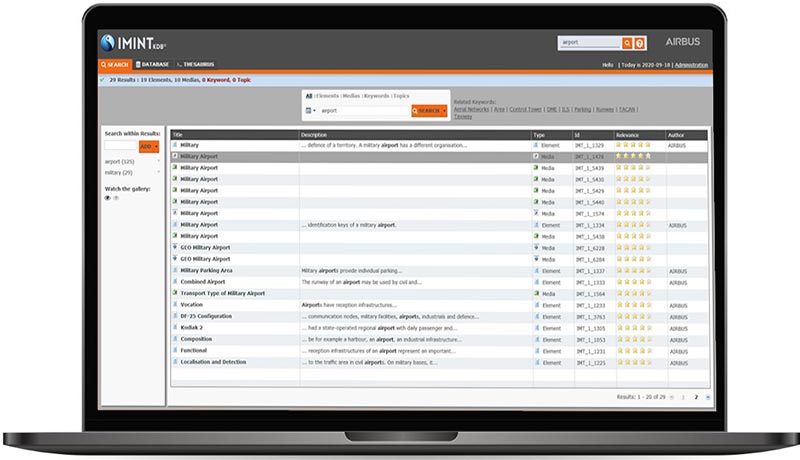 Fortion IMINT KDB easy to use search engine