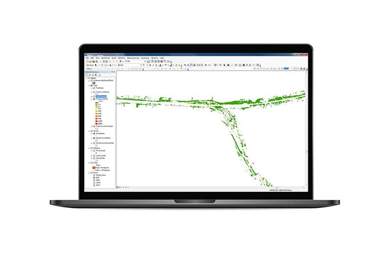 	Tree database assessing risks to railway tracks	 