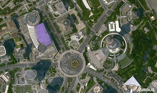 Shanghai, China, at 30cm resolution by Pléiades Neo 3 satellite, copyright Airbus DS 2021