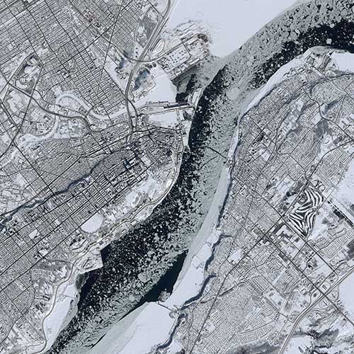SPOT 7  image staellite 1.5m resolution - Quebec, canada