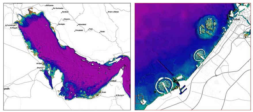 EOMAP's multi-source bathymetric grid for the Gulf region