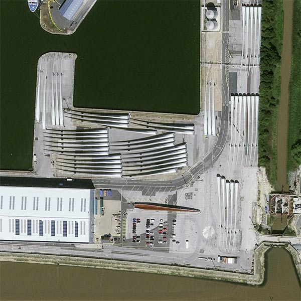 Pléiades Neo image of Wind Turbine Factory, in the port of Hull in the North East of England