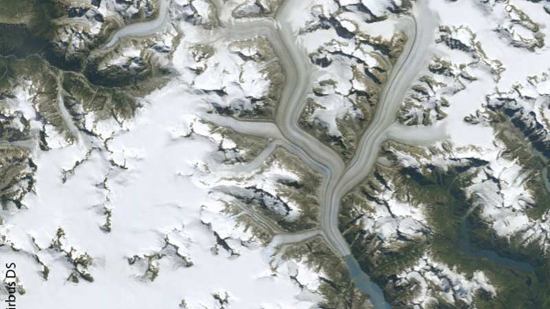 SPOT 6 Satellite Image - Stikine river - Icecap