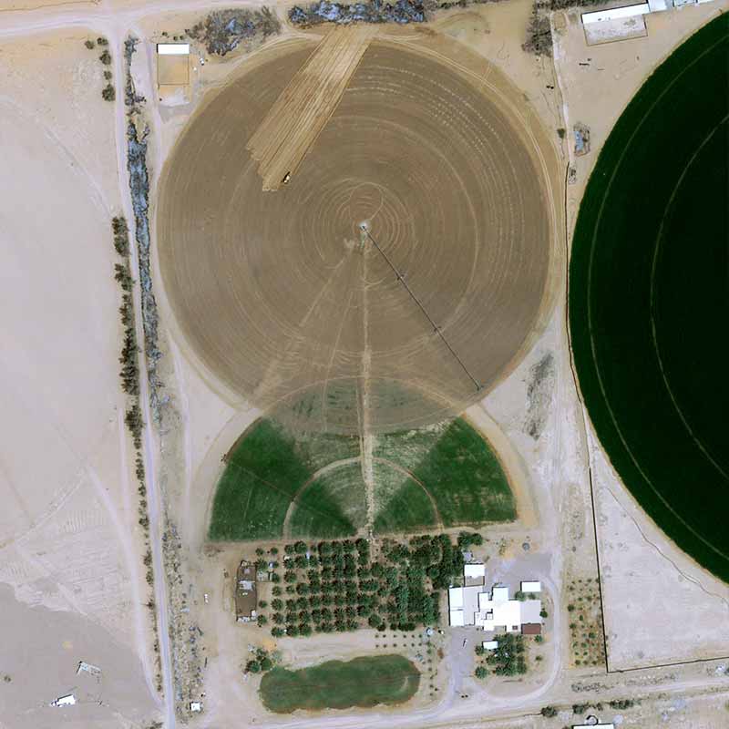 Since 1985, Saudi Arabia has launched a program to install agricultural farms in the desert.