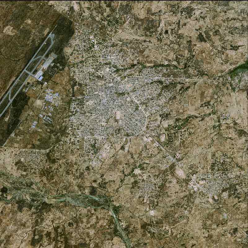Pléiades Neo satellite image - New Bussa City near Lake Kainji in western Nigeria - 30cm resolution