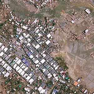 Myanmar tornado - Pléiades Neo satellite image -30cm resolution Pléiades Neo satellite captured damages over Myanmar coasts and villages.
