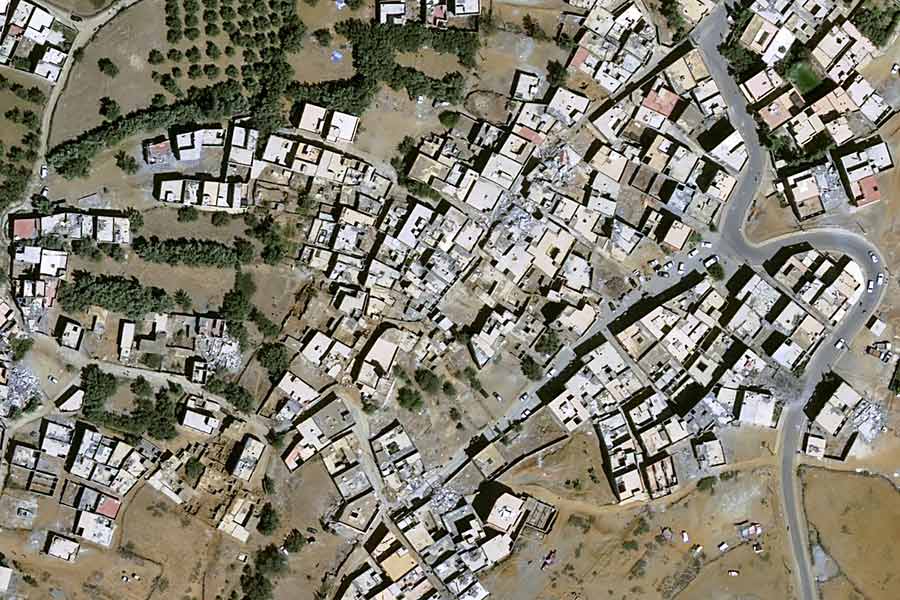 The destruction is most significant in the center of the western town of Amizmiz seen by Pléiades Neo - 30cm resolution