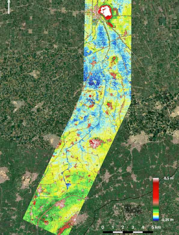 False color DSM from the tri-stereo Pleiades Neo imagery False color DSM from the tri-stereo Pleiades Neo imagery
