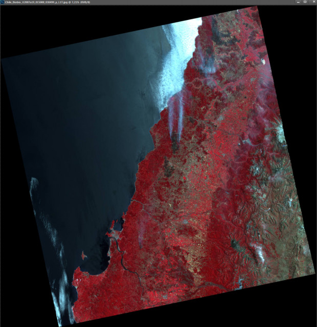 UK-DMC2 Satellite Image - Wildfires in Chile
